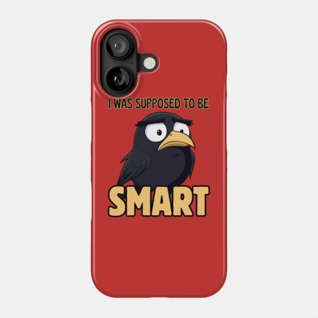 Cute but Sad Crow - Sad Realization - Funny & Sarcastic Phone Case by TuncGK