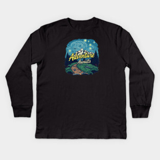 Adventure Awaits Kids Long Sleeve T-Shirt