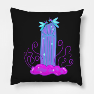 Whimsical Dragonfly Crystal Design Pillow