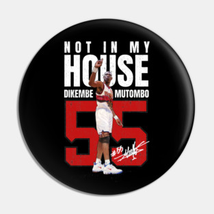 Dikembe Mutombo #55 basketball cartoon Pin