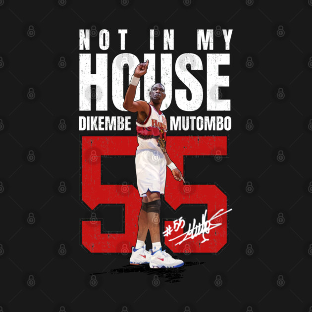 Dikembe Mutombo #55 basketball cartoon by PT CartoonArt