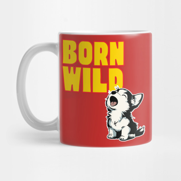 Cute Husky Puppy - Born Wild - Funnytee by TuncGK