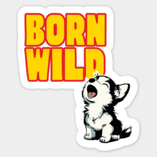 Cute Husky Puppy - Born Wild - Funnytee Magnet