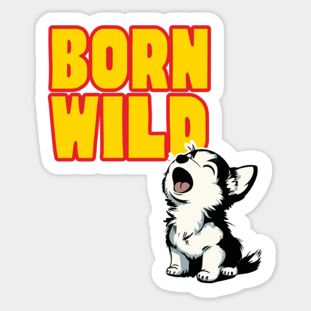 Cute Husky Puppy - Born Wild - Funnytee Magnet by TuncGK
