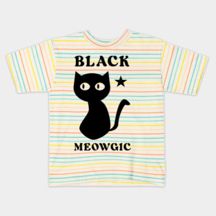 Black Meowgic Kids T-Shirt