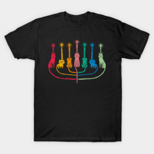 Funny Hanukkah Sweater Cat Menorah Hanukkah Menorah, Meowzel Hannukah, Jewish Hanukkah T-Shirt
