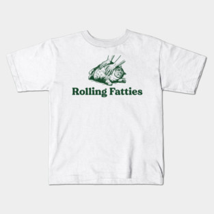 Cat Rolling Fatties - Funny Cat Lover Kids T-Shirt