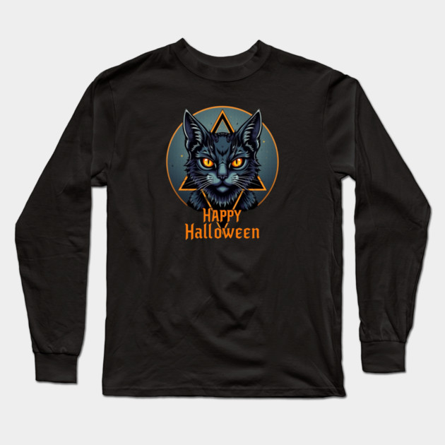 Halloween Cat Long Sleeve T-Shirt by Pete the Cat Guy