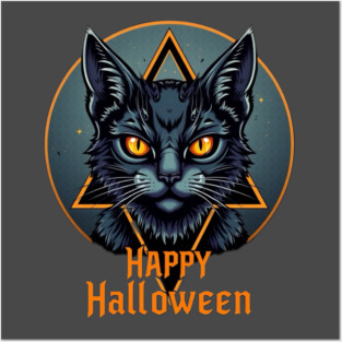 Halloween Cat Posters and Art