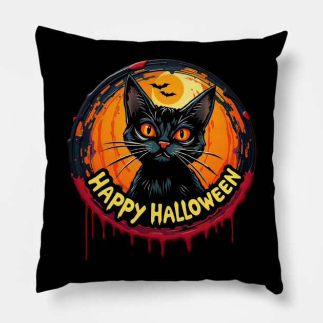 Happy Halloween Cat Pillow by Pete the Cat Guy