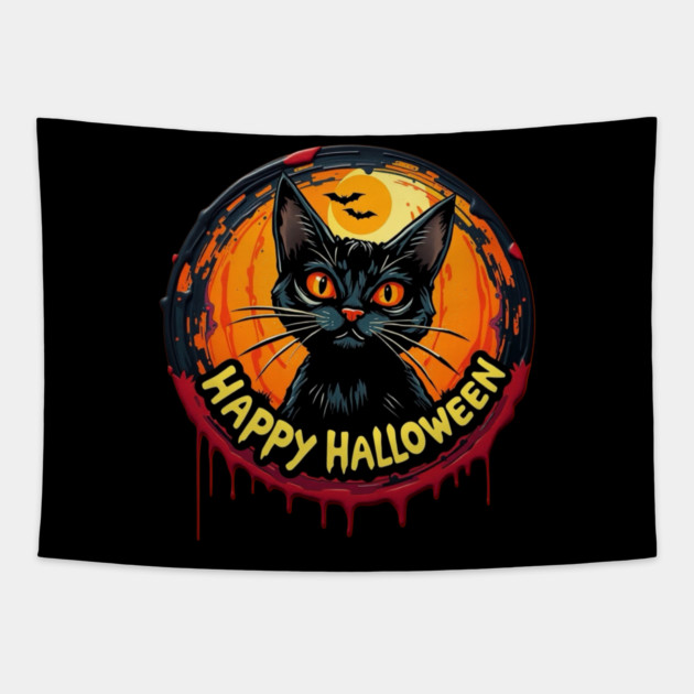 Happy Halloween Cat Tapestry by Pete the Cat Guy