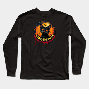 Happy Halloween Cat Long Sleeve T-Shirt