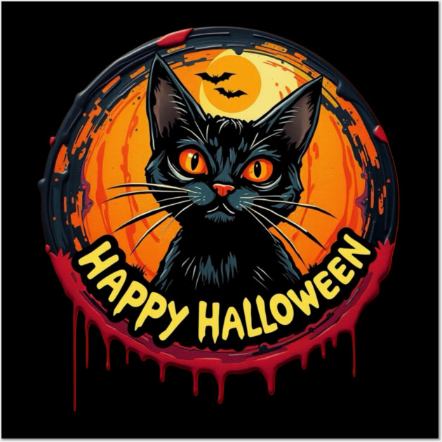 Happy Halloween Cat Wall Art by Pete the Cat Guy