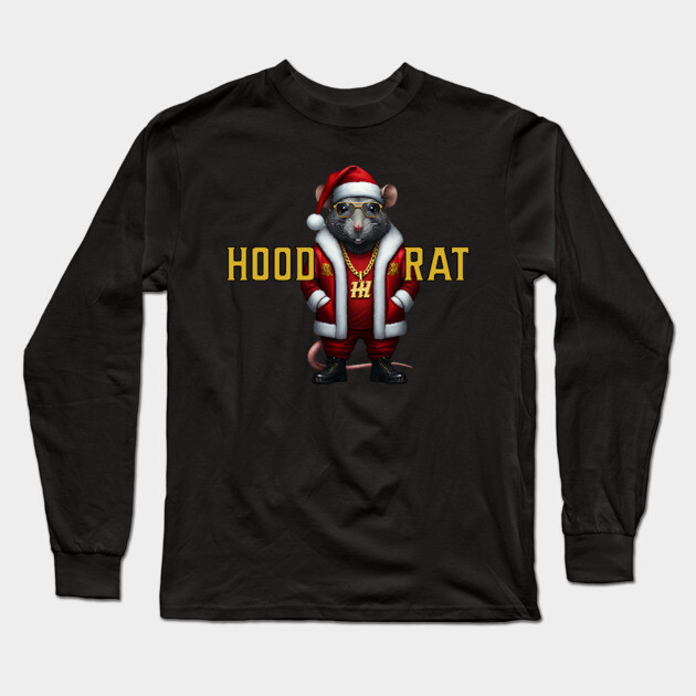 Hood Rat - Santa Long Sleeve T-Shirt by UrbanLifeApparel
