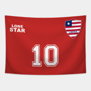Liberia Retro Vintage Soccer Football Jersey for Liberian Supporters Tapestry
