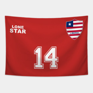Liberia Retro Vintage Soccer Football Jersey for Liberian Supporters Tapestry