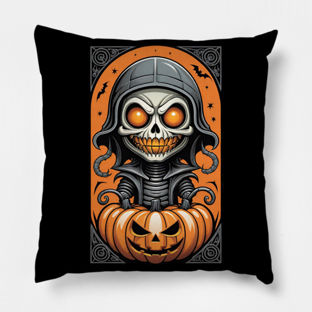 Terror of the Pumpkin Patch Pillow by Grave Digs