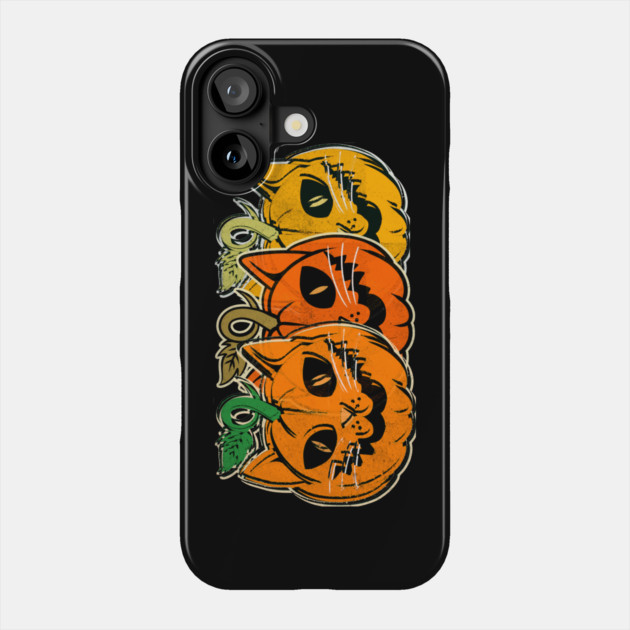 Vintage Halloween Pumpkin Cat Distressed Phone Case by The WYLD Tribe
