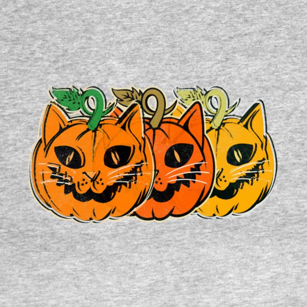 Vintage Halloween Pumpkin Cat Distressed by The WYLD Tribe