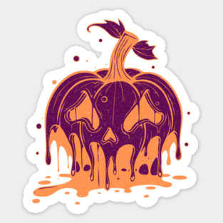 Melting Pumpkin Halloween Distressed Magnet