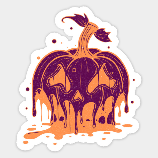 Melting Pumpkin Halloween Distressed Magnet by The WYLD Tribe