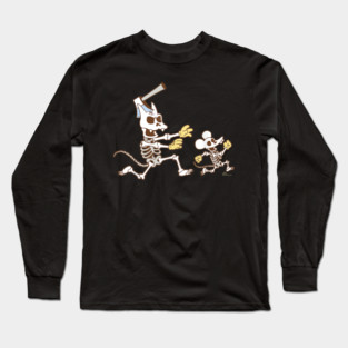 Halloween Itchy & Scratchy Skeleton Chase Long Sleeve T-Shirt