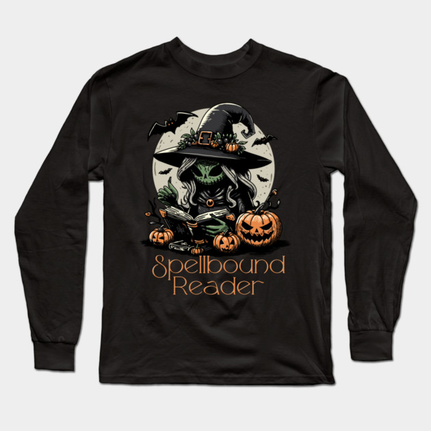 Spellbound Reader Witch Long Sleeve T-Shirt by H. R. Sinclair