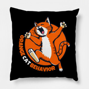 Orange Cat Behavior Pillow