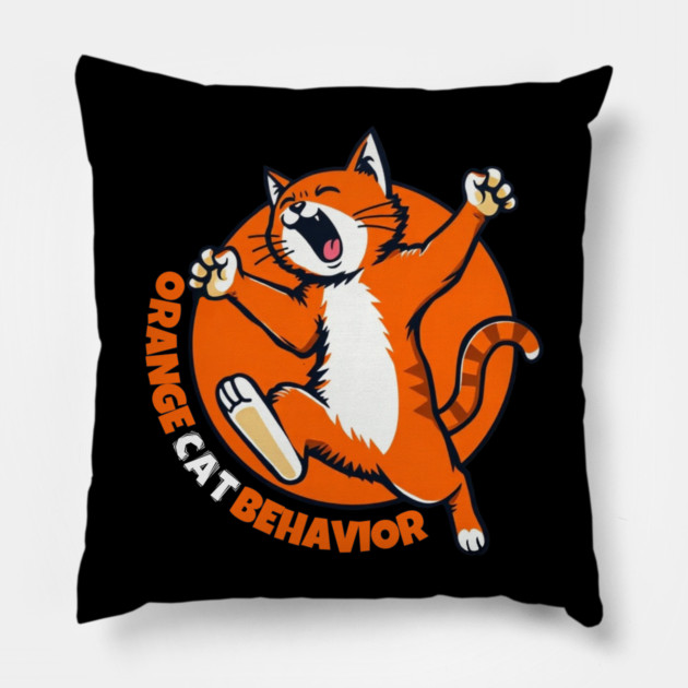 Orange Cat Behavior Pillow by Pete the Cat Guy
