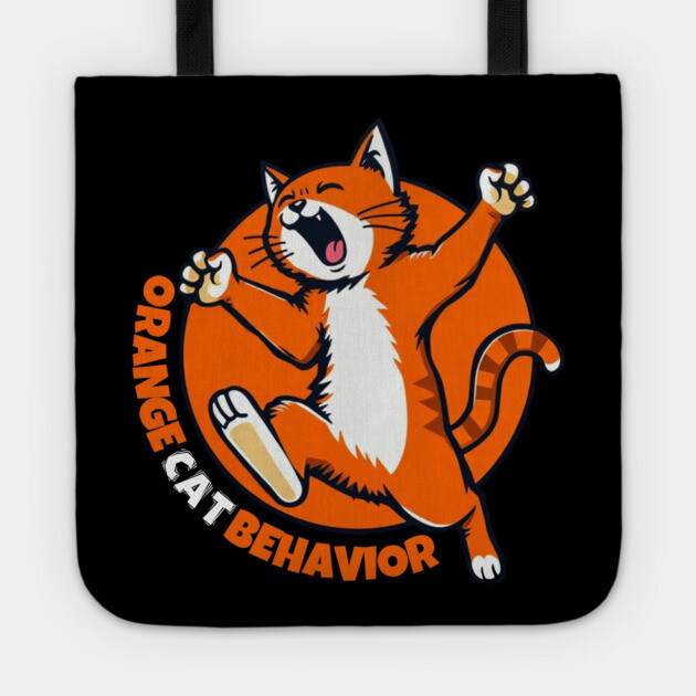 Orange Cat Behavior Tote by Pete the Cat Guy