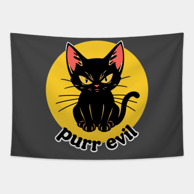 Purr Evil Tapestry by Pete the Cat Guy