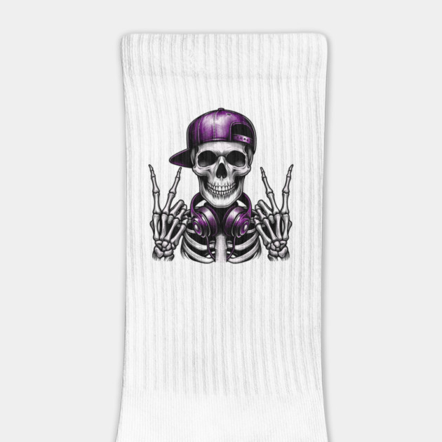 Skeleton Rocker Cap Skater Halloween Punk Rock by JessArty