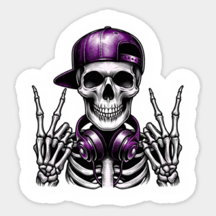 Skeleton Rocker Cap Skater Halloween Punk Rock Magnet