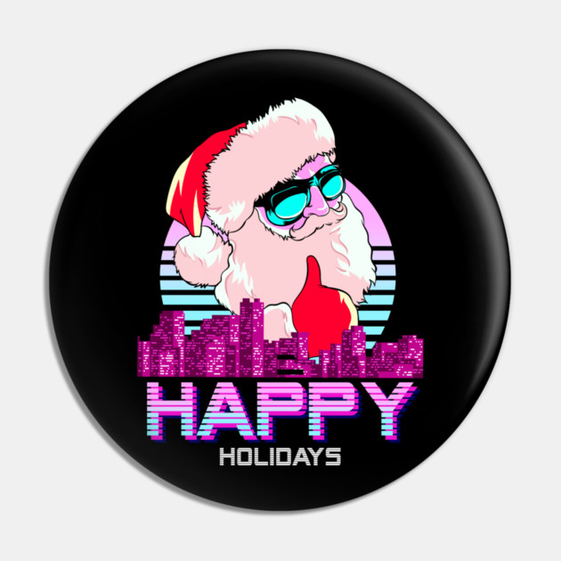 Vaporwave Santa XMAS Pin by creative