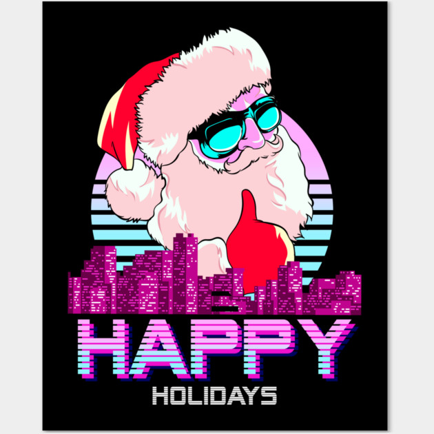 Vaporwave Santa XMAS Wall Art by creative