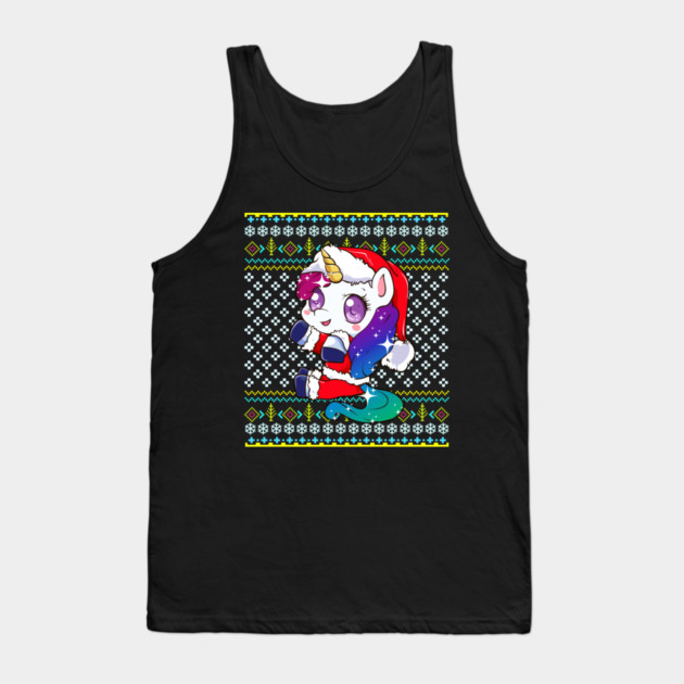 Unicorn Ugly Christmas Sweater Tank Top by creative