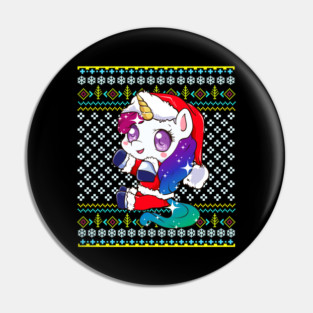 Unicorn Ugly Christmas Sweater Pin