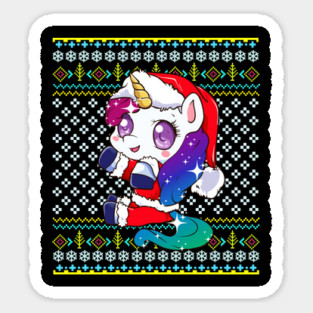 Unicorn Ugly Christmas Sweater Sticker