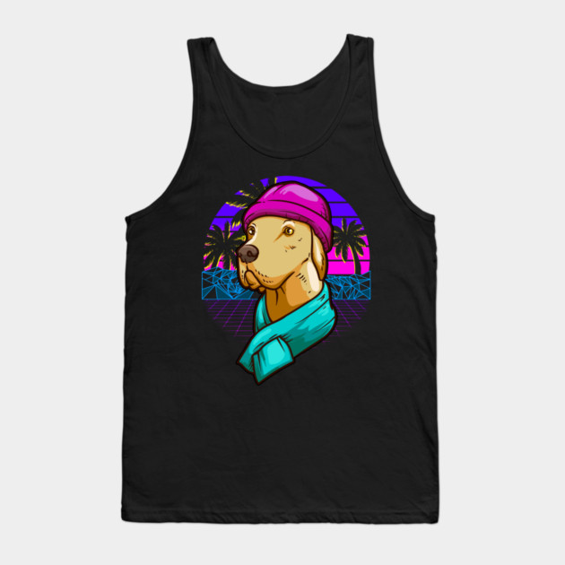 Labrador Christmas Vaporwave Style Funny Humor Gift Tank Top by creative