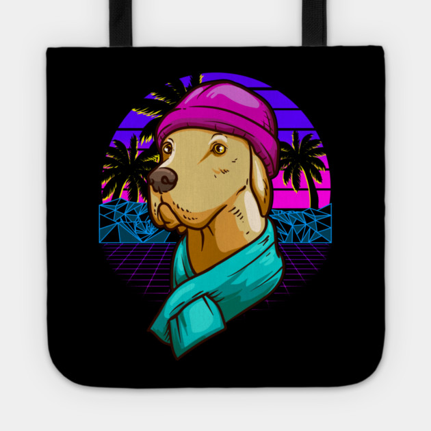 Labrador Christmas Vaporwave Style Funny Humor Gift Tote by creative
