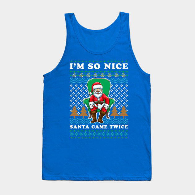 Santa Ugly Christmas Sweater Funny Humor Tank Top by creative
