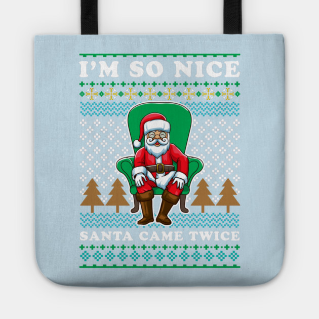 Santa Ugly Christmas Sweater Funny Humor Tote by creative