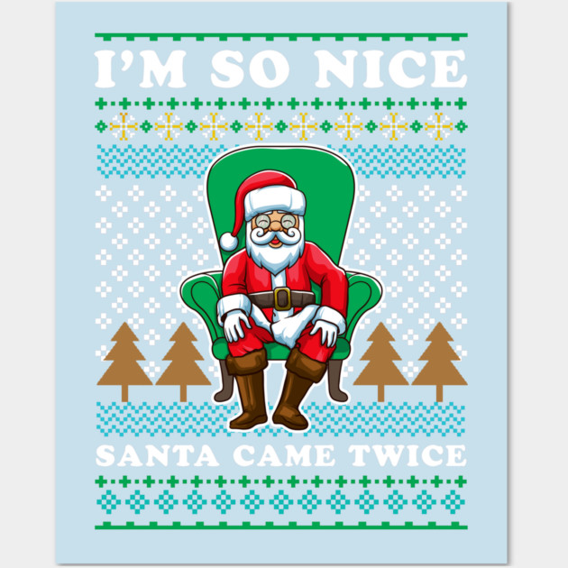 Santa Ugly Christmas Sweater Funny Humor Wall Art by creative