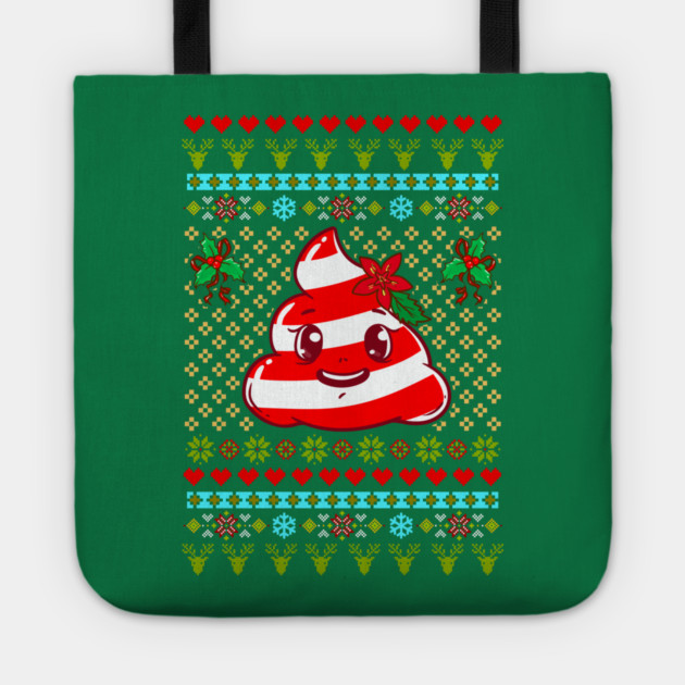 Poop Ugly Christmas Sweater Funny Humor Tote by creative