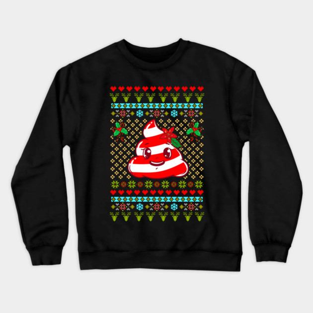 Poop Ugly Christmas Sweater Funny Humor Crewneck Sweatshirt by creative