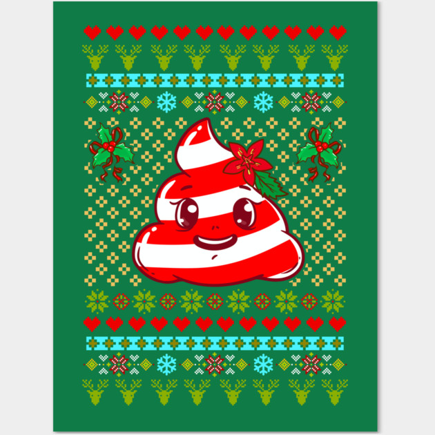 Poop Ugly Christmas Sweater Funny Humor Wall Art by creative
