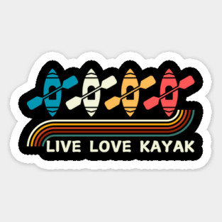 Retro Live Love Kayak Kayaking Magnet