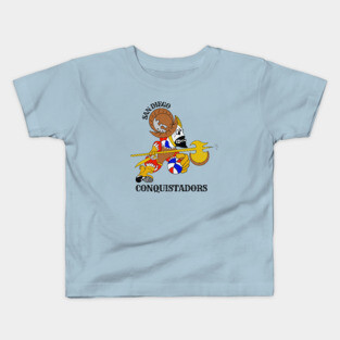 Defunct San Diego Conquistadors ABA Basketball Kids T-Shirt