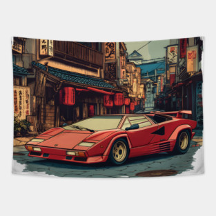Lamborghini Countach Tapestry