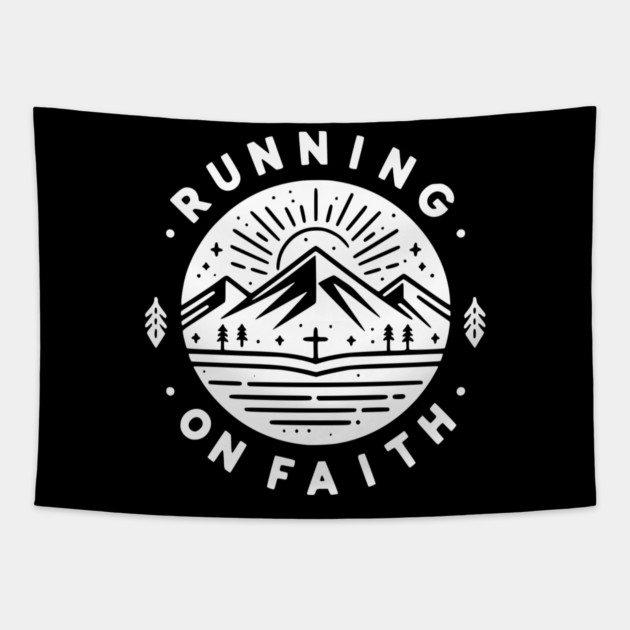 Running on Faith Tapestry by Frank Ring